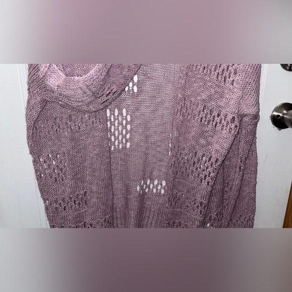 Women's Crochet Open Knit Sweater - lilac purple ~XXL - Picture 6 of 7